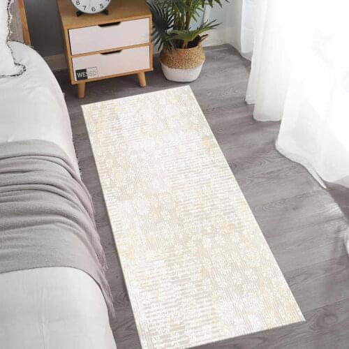 Vintage Floral Beige Kitchen Mat Set Geometric Strip Ethnic Style Long Living Room Mat Retro Bohemia Rug For Bedroom Bedisde Mat