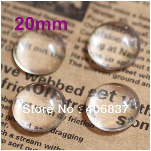 100pcs/lot, Good Quality 20mm Domed Round Transparent Clear Magnifying Glass Cabochon