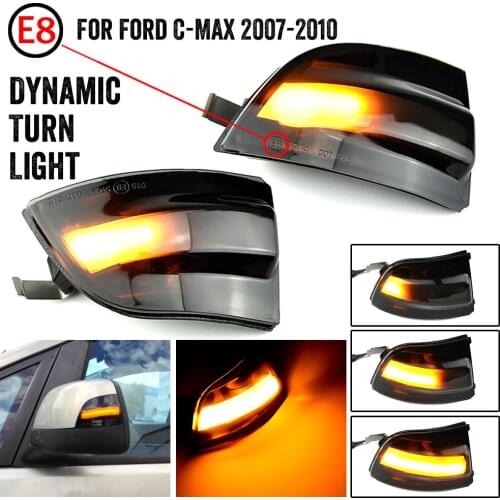 2pcs LED Dynamic Turn Signal Light Car Rear View Mirror LED Indicator Blinker For FORD Focus 2 MK2 2004 - 2008 C-MAX