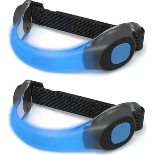 2pcs LED Light Luminous Armband Reflective Tape Safety Flashing Belt Strap Arm Band 2Colors For Jogging Cycling Hiking