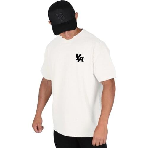 2021 Casual Loose t shirt Men Gym Fitness Cotton T-Shirt Male Fashion Print Short sleeve Tees Tops Summer Sport Workout Clothing