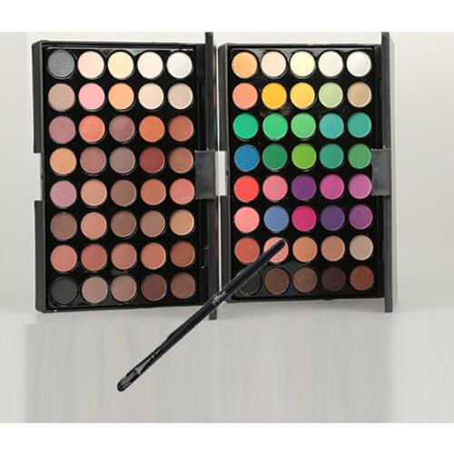 40 Colors Cosmetic Matte Pearl Eyeshadow Palette Shimmer Pigment Earthy Color Eye Shadow Powder Party Stage Makup With Brush Set