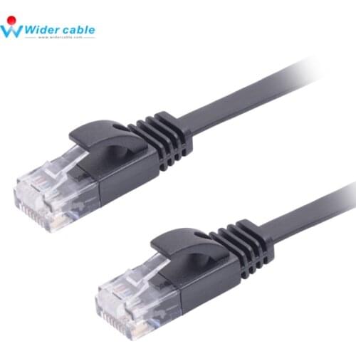 5pieces Black 3m PVC RJ45 4pairs Ethernet Copper Cable Flat CAT6 Patch Leads Lan Computer Cable