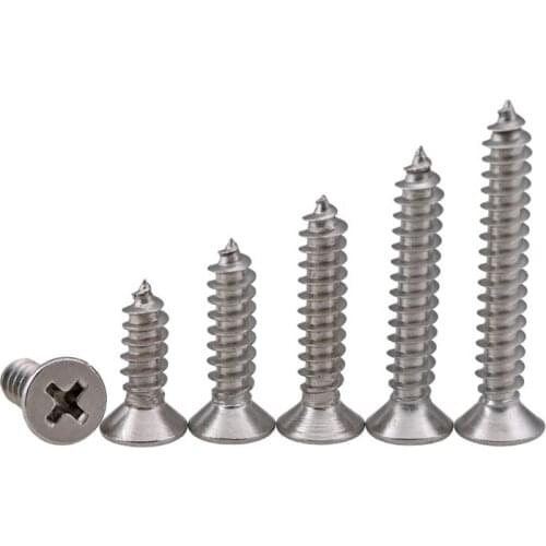 50pcs M1 M1.2 M1.4 M1.7 M2 Stainless Steel Flat Head Screws Kits High strength Self-Tapping Screws Assortment Set For Wood