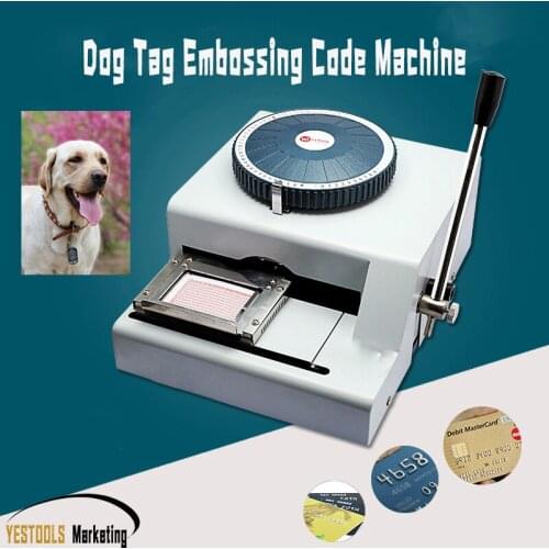 52 Characters Manual GI Military Steel Metal PET Dog Tags Embosser ID Card Embossing Stamping Machine,Steel Embossed Machine