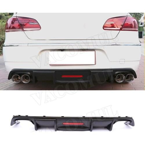 Carbon Fiber Car Racing Rear Bumper Lip Diffuser Spoiler With Lamp for Volkswagen vw CC 2013-2017 FRP / PP Bumper Guard