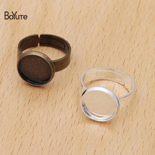 BoYuTe (20 Pieces/Lot) Round 12MM Cabochon Ring Base Settings Diy Adjustable Ring Blanks Jewelry Findings