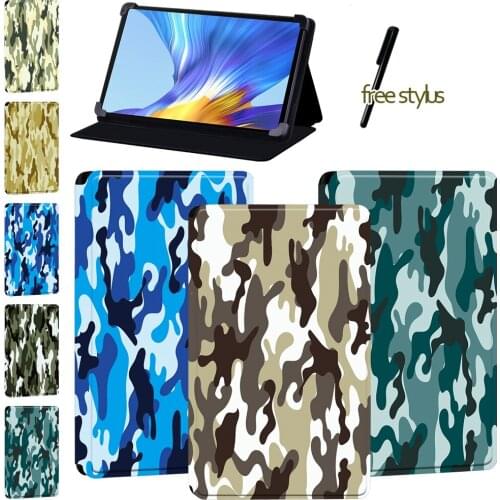 Tablet Case for Huawei Honor V6/ MatePad(10.4/10.8/Pro 10.8)/MatePad T8/Huawei Enjoy Tablet 2 10.1 - Camouflage Flip Cover Case