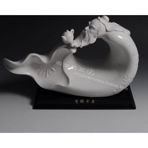 Dehua ceramic incense drunk Millennium Lu Yu Decoration Crafts / Accessories furnishings decoration home decoration on the move