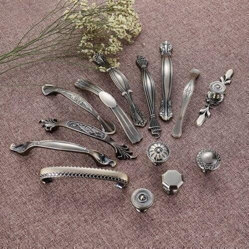 European Zinc Alloy Green Bronze Cabinet Handles Door Pulls Drawer Knobs Kitchen Cupboard Handles Furniture Handle Hardware