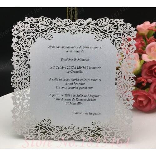 50pcs Hot Sale Handmade Menu Cards,Laser Cut Flower Design Cafe Restaurant Banquet Menu Card Party Decorations