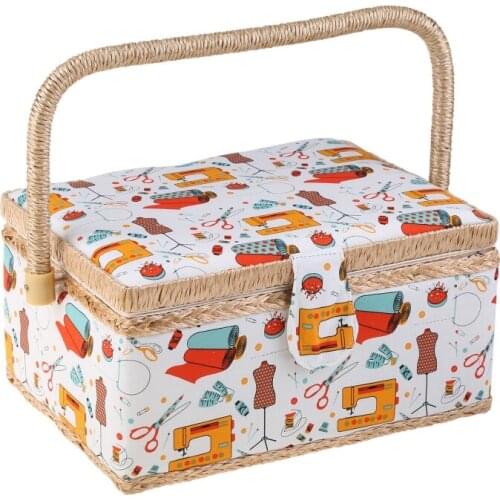 Handmade Sewing Tool Basket Thread Needle Storage Box Household Organizer Sewing Accessories