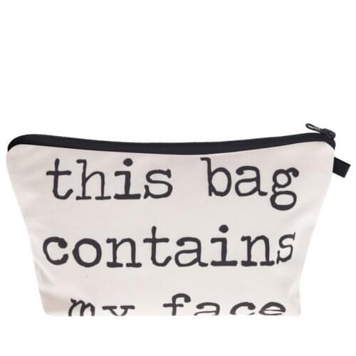 Cosmetic Bag Simple Letters Design Womens Cosmetics Makeup Brush Storage Pencil for Office Portable Purse Mobile Bag Save Masks