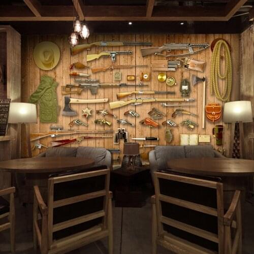 Cowboy firearms pistol large mural Restaurant Bar Lounge KTV bar background wallpaper Custom Size