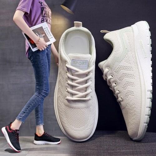 Lightweight Non-slip Running Mesh Breathable Casual Womens Shoes 2021 Summer New Style