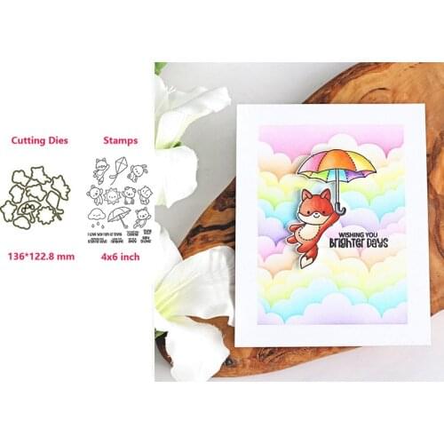 Under Umbrella Plushies Metal Cutting Dies and Stamps for DIY Scrapbooking Embossing Photo Card Making Decor Template new 2020