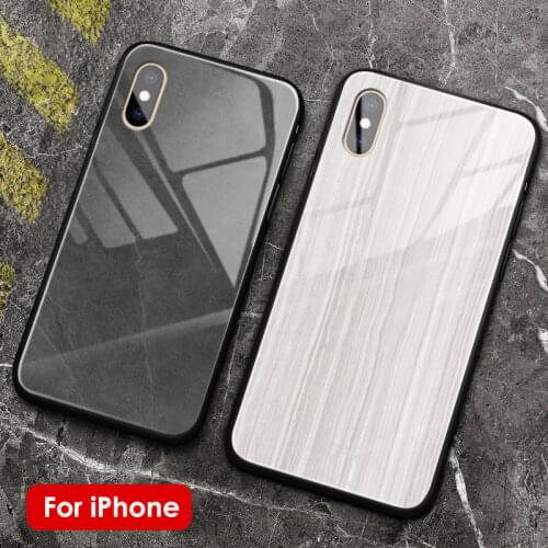 Natural Marble Grain smooth tempered glass soft silicone phone case shell for iPhone 5 5s Se 6 6s 7 8 Plus X XR XS 11 PRO MAX