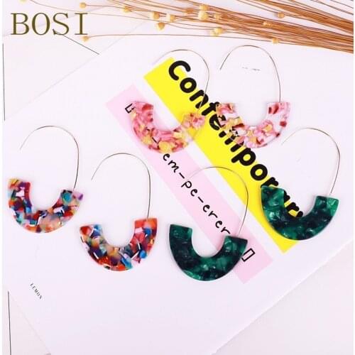 New Earrings Resin Acrylic Boho Acetate Fashion For Women Geometric Big Dangle Drop Earings Multicolor Acetate statement Jewelry