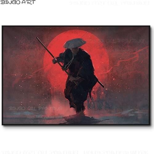Excellent Artist Hand-painted Japanese Monks Oil Painting on Canvas High Quality Wall Art Japanese Monk Painting for Living Room
