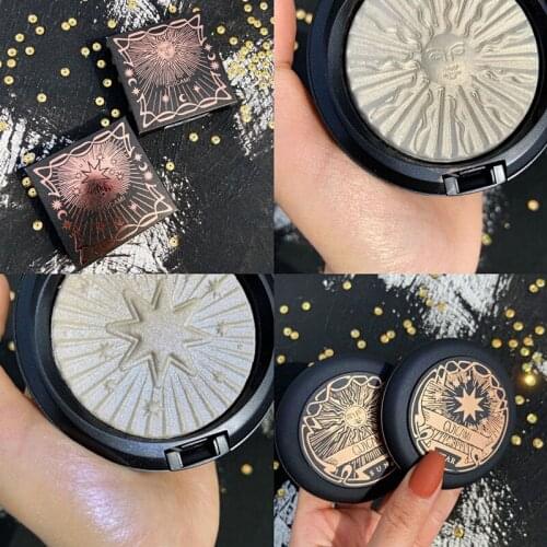 Sun Star 2 Colors Natural Shimmer Highlighter Palette Translucent High Gloss Face High Pigment Makeup Illuminator Cosmetics