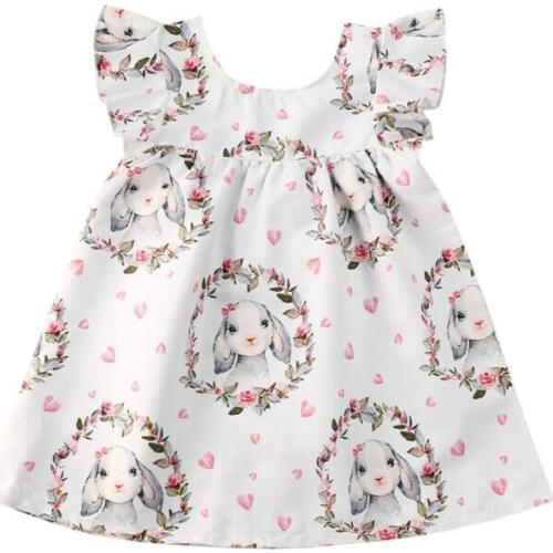 Baby Kid Girl Easter Dress Toddler Girls Princess Holiday Party Print Dresses Clothing For Girl