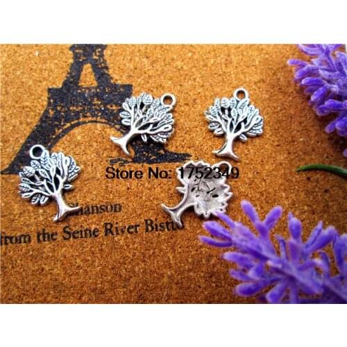 25pcs-Tree Charms, Antique Tibetan Silver Tone Beautiful Detail tree pendants/charms 21x17mm
