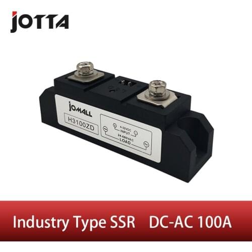 100A Industrial SSR Single-phase Solid State Relay 100A Input 3-32VDC Output 24-680AC