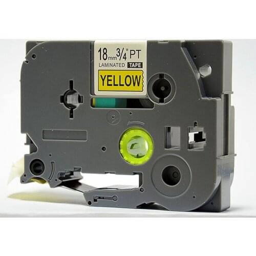 Manufacturer direct selling compatible TZe-S641 TZ-S641 Black on Yellow 18mm strong adhesive label tape for Ptouch label printer