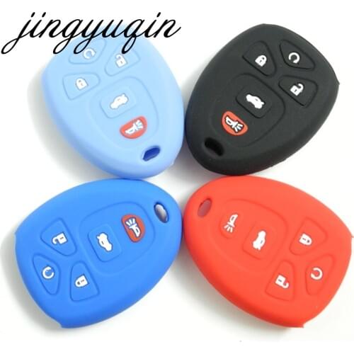 Jingyuqin Silicone Key Case For G-M-C Buick Enclave LaCrosse Chevrolet Impala Suburban 1500 Pontiac Remote Smart Key Cover