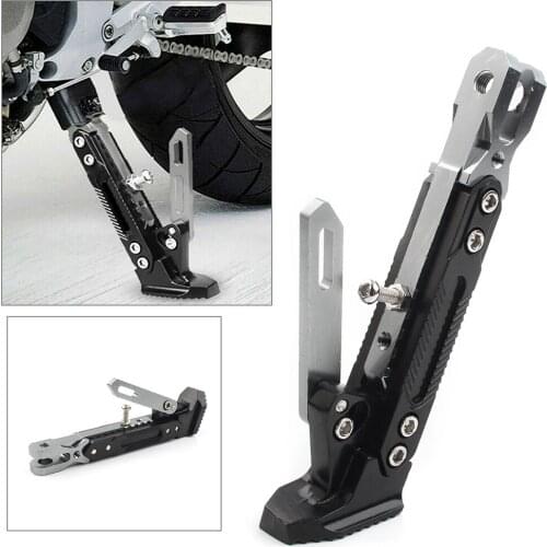Titanium Motorcycle Non-slip Adjustable Kickstand Foot Side Support Stand Stainless steel