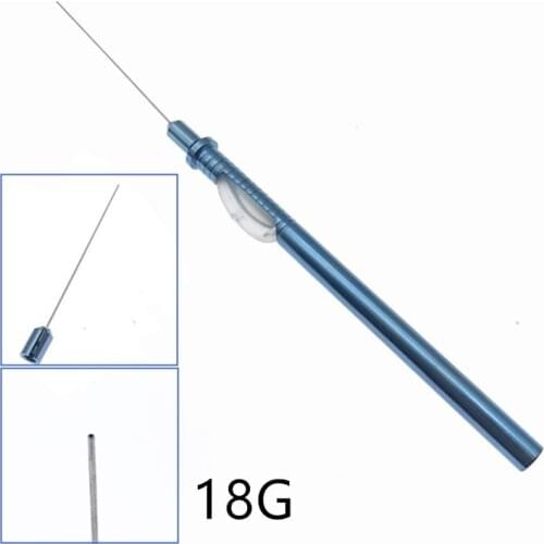 Titanium 18G Aspiration Needle Straight with silica gel cannulation inside Backflush handle