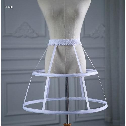 A Line Bridal 2 Hoops Petticoat Underskirt Vintage White Women Wedding Hollow Birdcage Petticoats Accessories