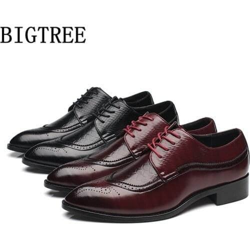 Brogue Shoes Men Formal Coiffeur Crocodile Shoes Men Classic Luxury Brand Mens Office Shoes Leather Italian Chaussure Homme Bona