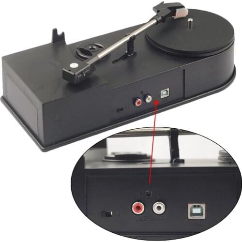 EC008B, USB Mini Phonograph Turntable Vinyl Turntables Audio Player, Support Turntable Convert LP Record to CD or MP3 Function