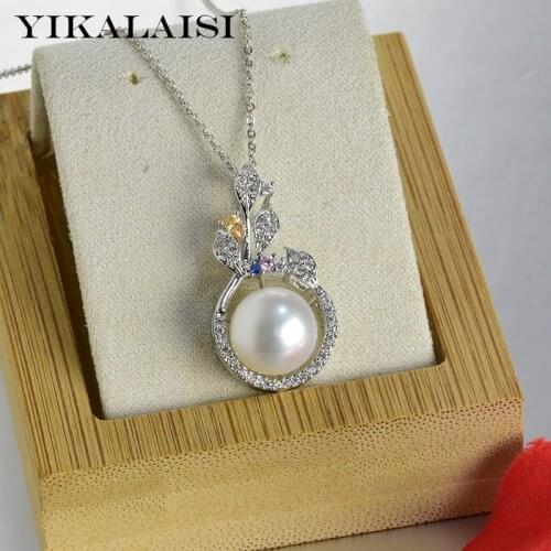 YIKALAISI 10-11mm Oblate Natural Freshwater Pearl Pendants Necklaces Fashion Jewelry For Women 2021 Wholesales