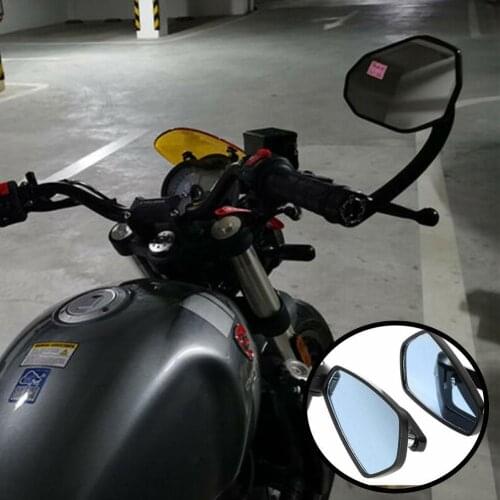 1 Pair 7/8" 22mm Universal Motorcycle Aluminum Rear View Black Handle Bar End Side Rearview Mirrors Motorcycle Rear View Mirror