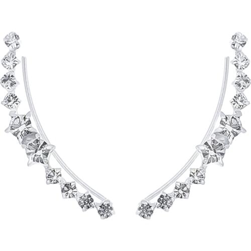 Earrings woman 925 sterling silver climbers for girl Lady or girl 10 bright zirconia