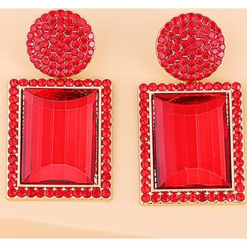 ZHINI New Fashion Punk Crystal Drop Earrings for Women Bohemia Luxury Big Earring Statement Earring Wedding Fashion Jewelry Gift