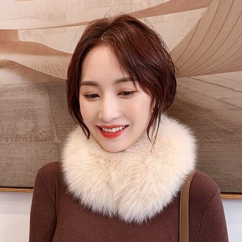Lantafe Winter Scarf Fox Fur Scarf Women Scarfs Collar Natural Fur Winter Accessories Keep Warm Beautiful Real Hair Short Style