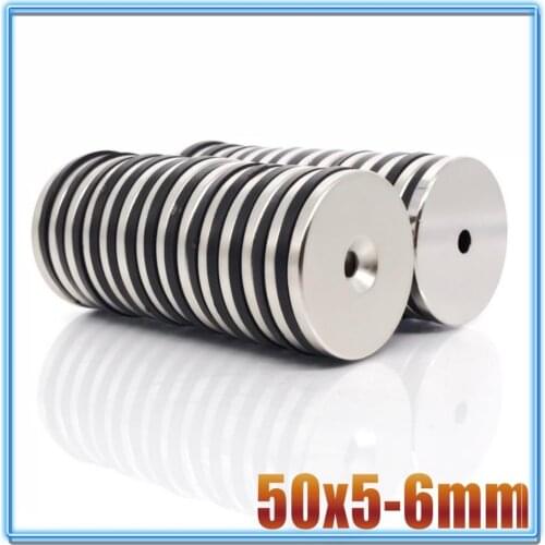 1/3/10/20pcs 50mm x 5mm Hole 6mm N35 Super Neodymium Round Ring Permanent Magnet 50x5-6 search magnet 50x5-6mm