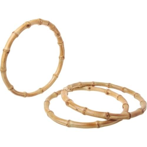 1 x Round Bamboo Bag Handle for Handcrafted Handbag DIY Bags Accessories