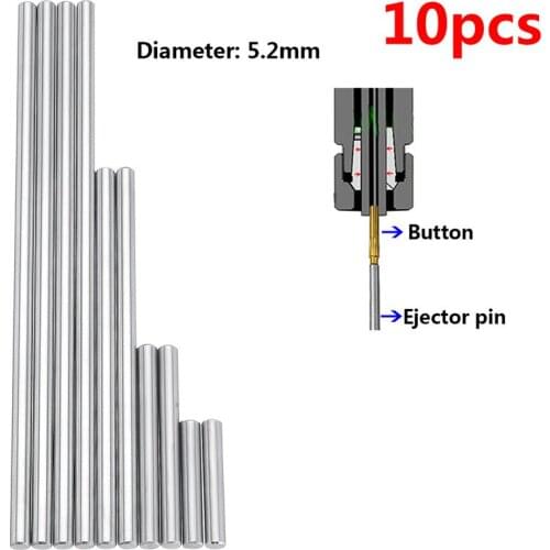 10pcs 5.2/5.3mm Ejector Pins Set for Pushing Rifling Buttons High Hardness Full Specifications Steel Reamer Machine Tools