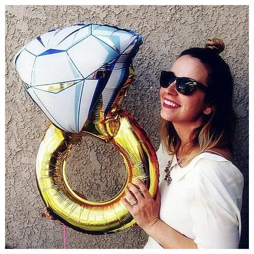 30inch Lover Wedding Marriage Balloon, Diamond Balloon Bride Ring Engagement Foil Valentine Balloons Party Toys