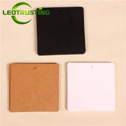 Wholesale 300pcs cardboard blank hang tag Gift Hang tag DIY/brown square shape paper kraft label/paper
