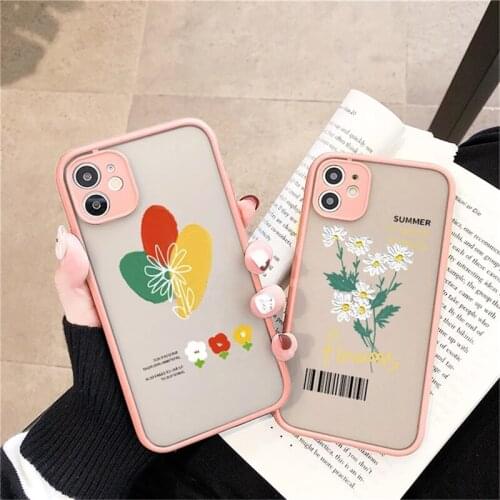 Summer Flowers Case For iPhone 12 Mini 11 Pro Max 7 8 Plus XS Max XR X 7 SE 2020 Daisy Matte Bumper Shockproof Transparent Cover