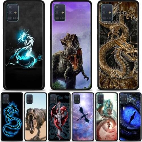 Phone Case For Samsung Galaxy A51 A71 5G A21s A11 A31 A41 A91 A72 A12 A02s Soft Silicon Back coque Matte Bumper Dragon Dinosaurs
