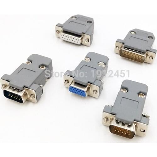 DB15 data cable connector plug VGA Plug 3 row D type connector 15pin port socket adapter female&Male DP15