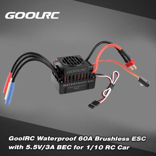 GoolRC Waterproof 60A Brushless ESC Electric Speed Controller with 5.5V 3A BEC for 1:10 RC Car Vehicle Model Part
