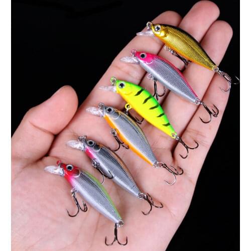 Hengjia 1pcs 5cm 3g Minnow Fishing Wobbler Small Crankbait Diving Lure Artificial Hard Bait for Pike Bass Carp