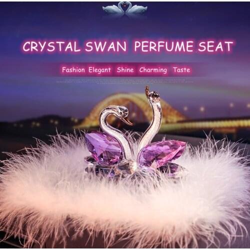 Exquisite Crystal Swan Crystal Animal Figurines Car Ornament Decor Couple Swan With Base Home Decor Xmas Gift Perfume Seat
